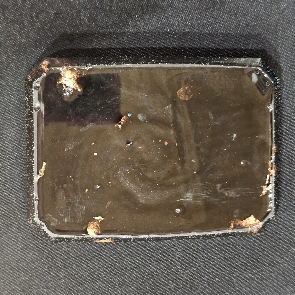 Handmade Black with Gold and Rose Gold Vein Beautiful Beacons Resin Soap Dish